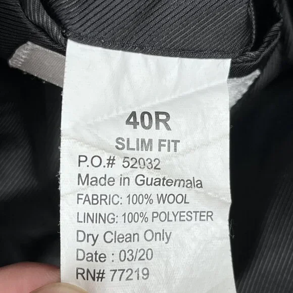 Vera Wang Black Mens Slim Fit Super 120s Blue Tuxedo Jacket 40S - Picture 3 of 9